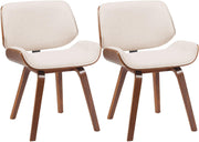 Set van 2 Eetkamerstoelen Beverley walnoot/creme walnuss/creme