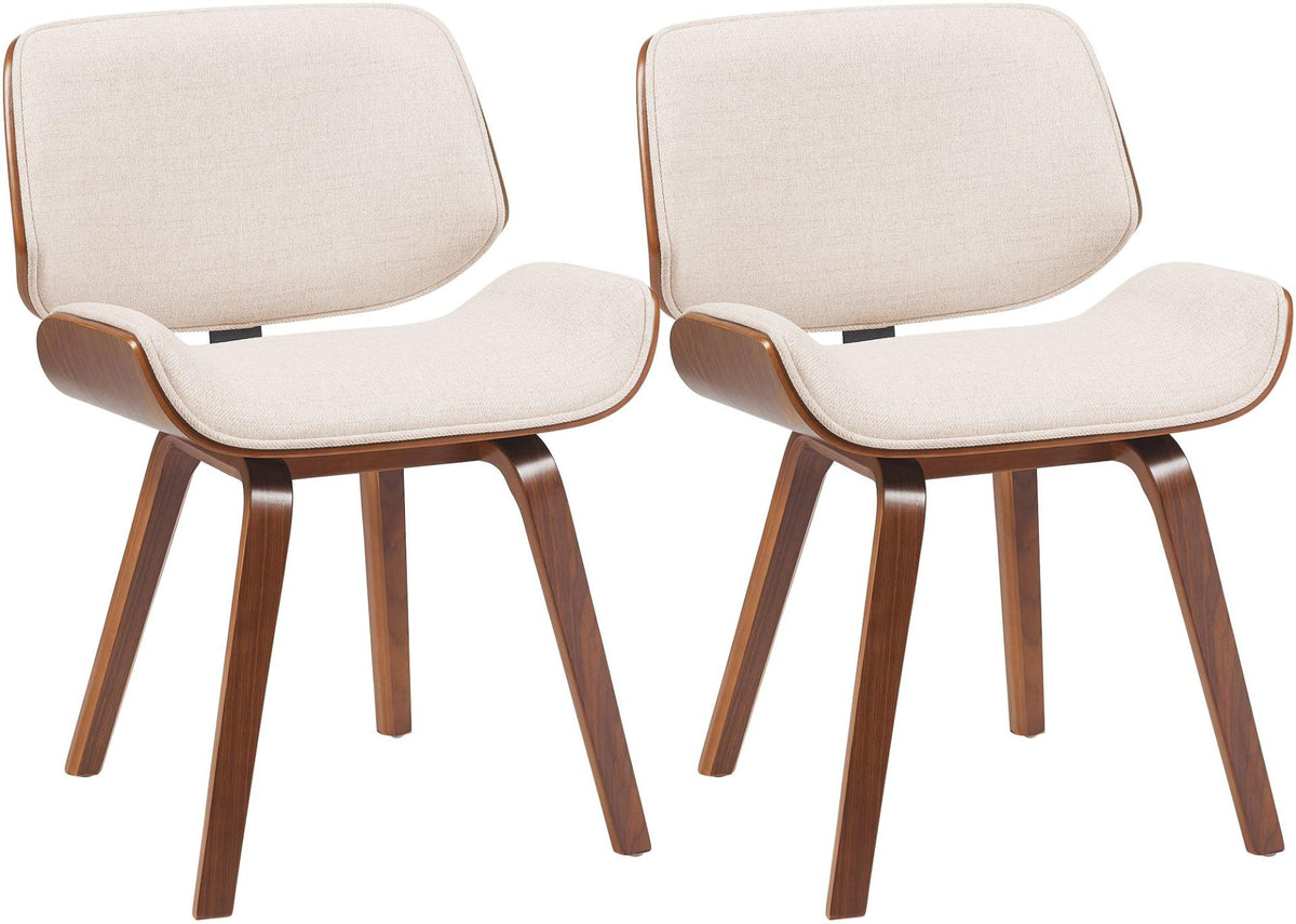 Set van 2 Eetkamerstoelen Beverley walnoot/creme walnuss/creme