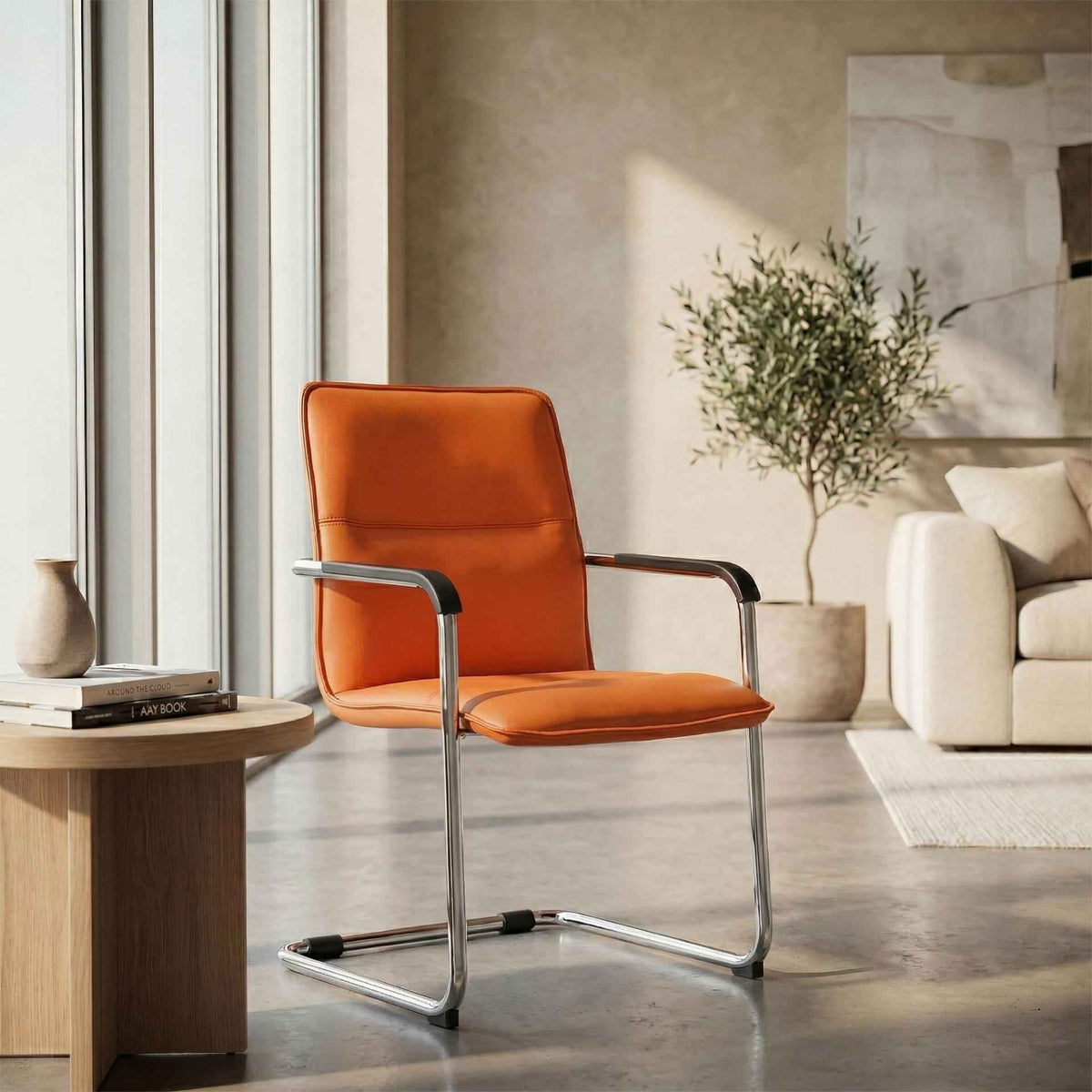 2er Set Besucherstuhl Seattle orange