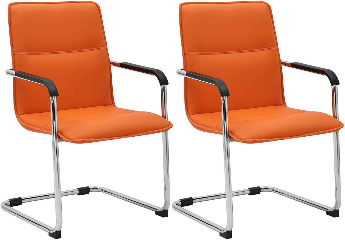 2er Set Besucherstuhl Seattle orange