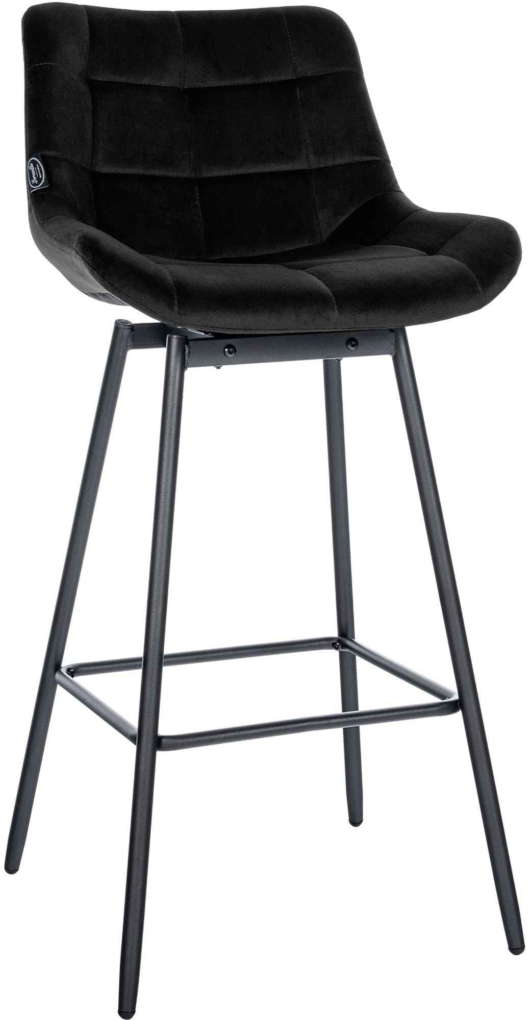 Barhocker Weston Schwenkbar Samt schwarz