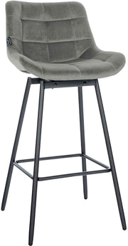 Barhocker Weston Schwenkbar Samt grau