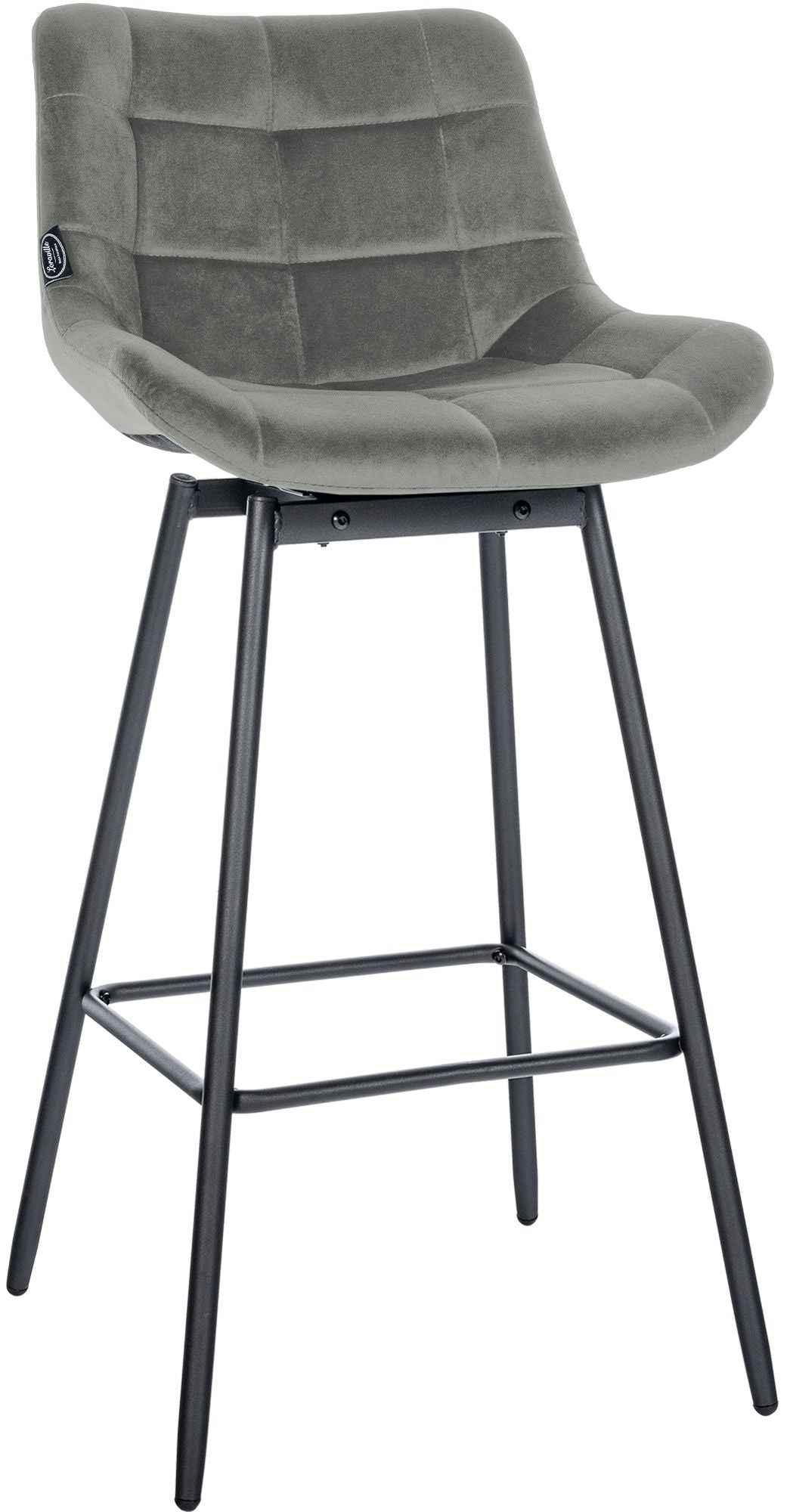Barhocker Weston Schwenkbar Samt grau