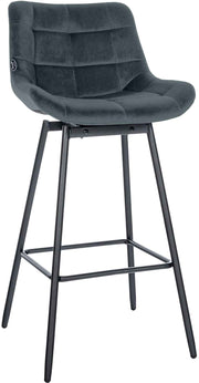 Barhocker Weston Schwenkbar Samt dunkelgrau