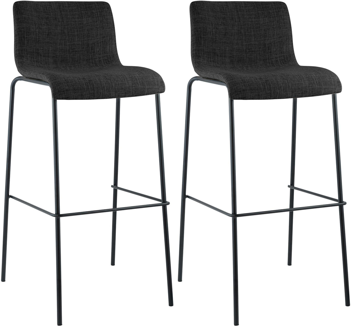 Set van 2 barkrukken Hover Stof donkergrijs,zwart dunkelgrau