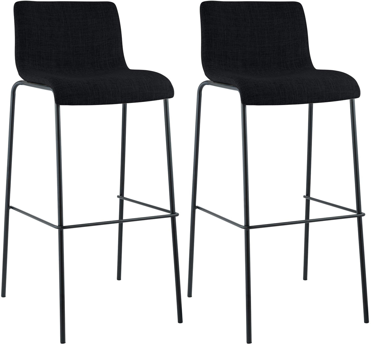 Set van 2 barkrukken Hover Stof zwart,zwart schwarz