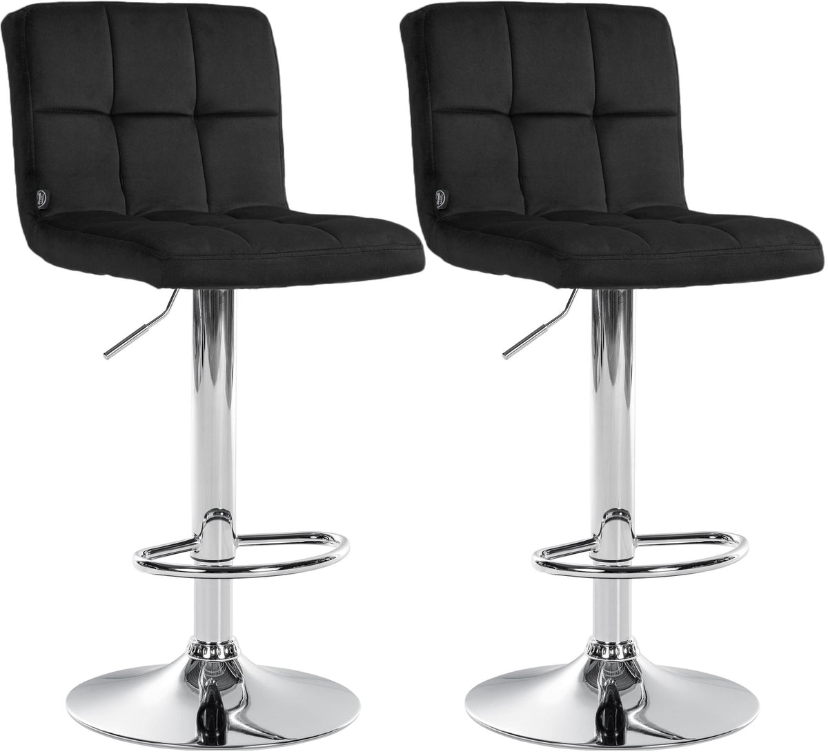 Set van 2 Barkrukken Peru Fluweel zwart,chroom schwarz