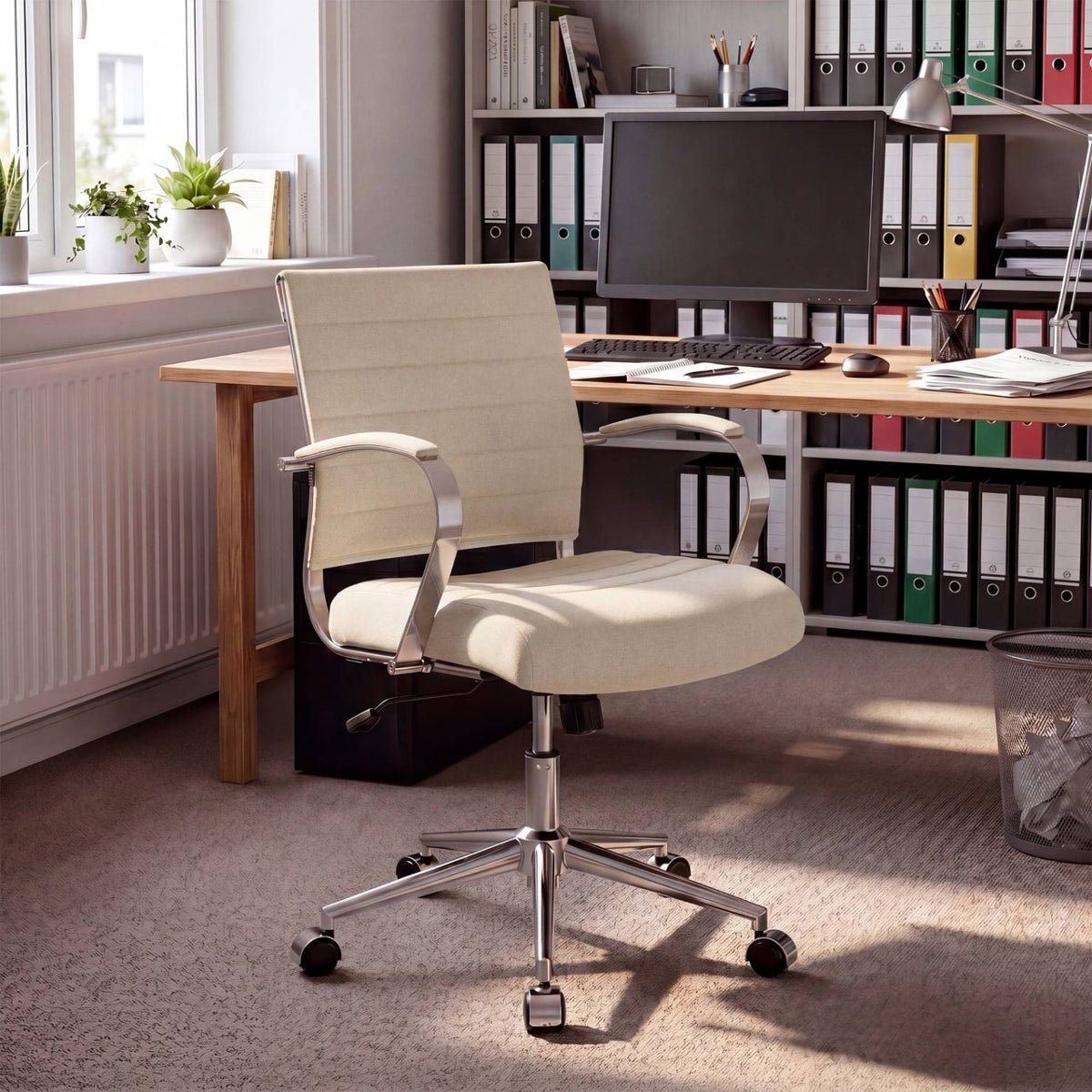 Bureaustoel Oakland Stof,creme creme