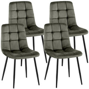 Set van 4 Eetkamerstoelen Antibes Fluweel antraciet anthrazit