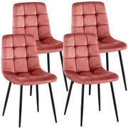 Set van 4 Eetkamerstoelen Antibes Fluweel rosa rosa