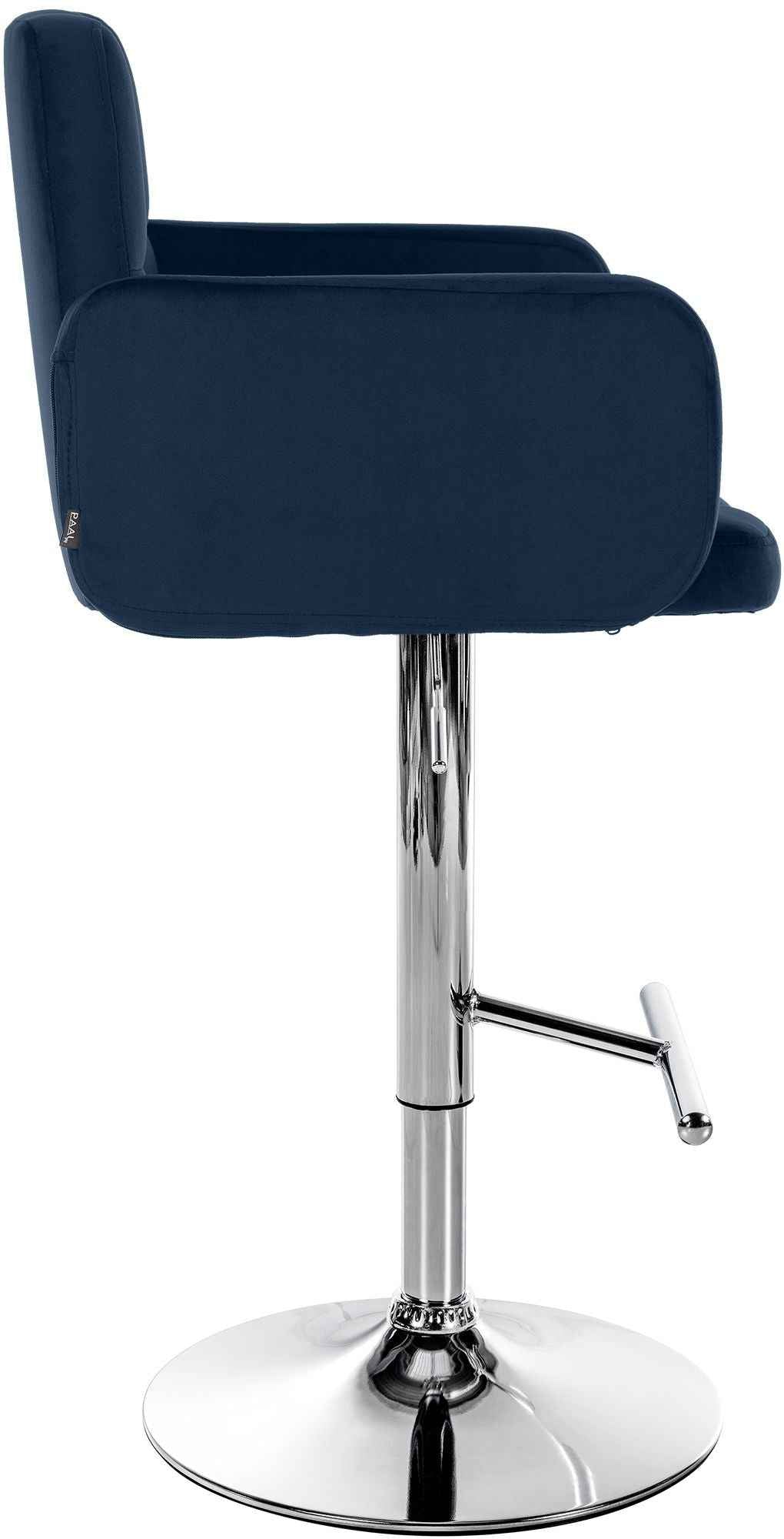 Barhocker Los Angeles Samt chrom blau