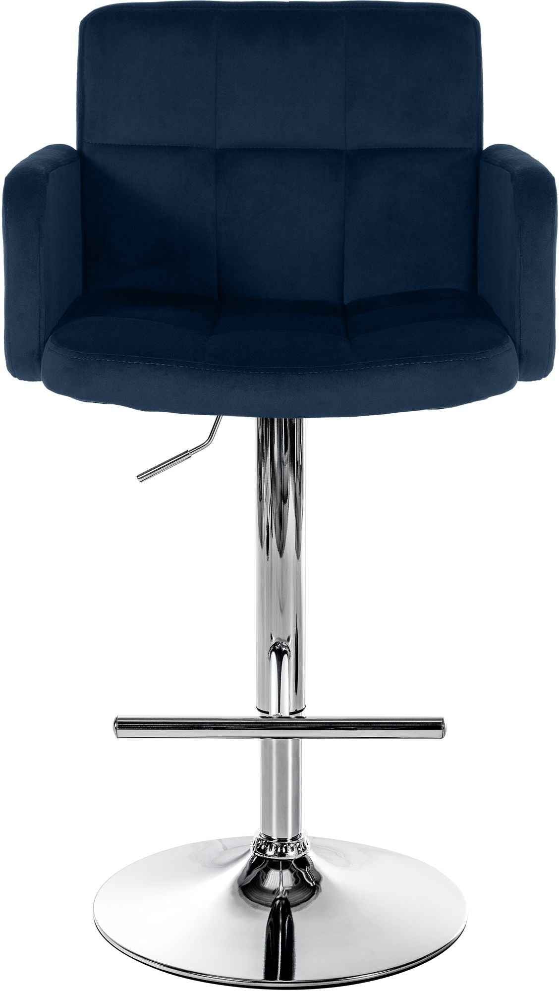 Barhocker Los Angeles Samt chrom blau