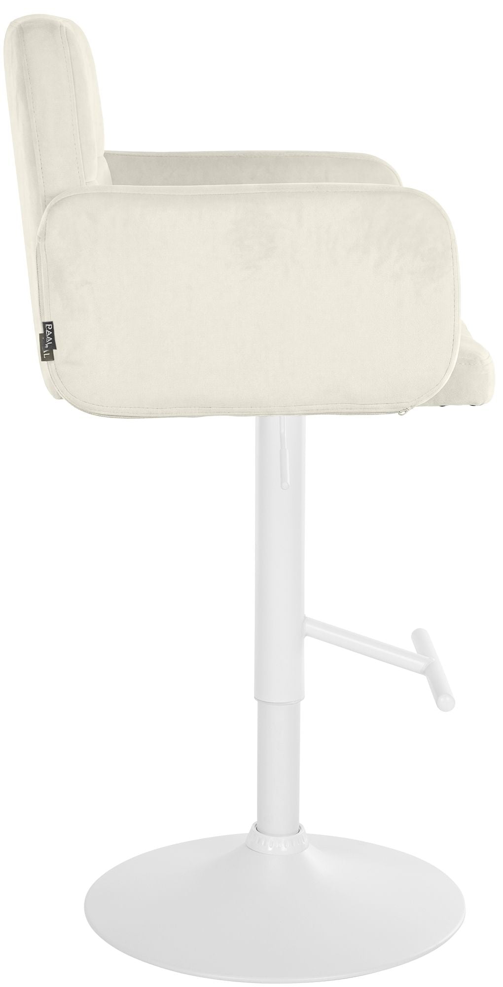 2er Set barkrukken Los Angeles fluweel creme,wit creme