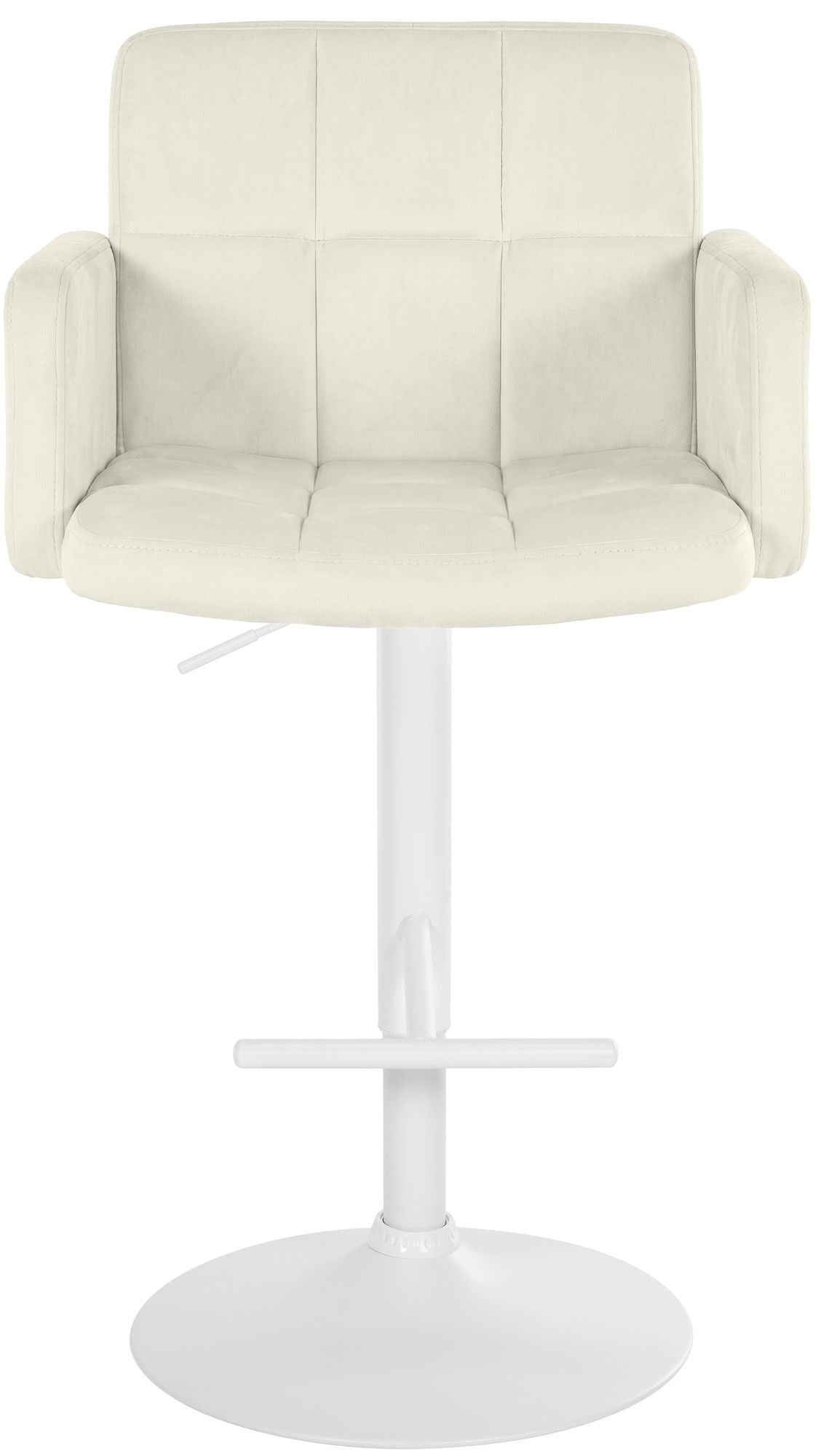 2er Set barkrukken Los Angeles fluweel creme,wit creme