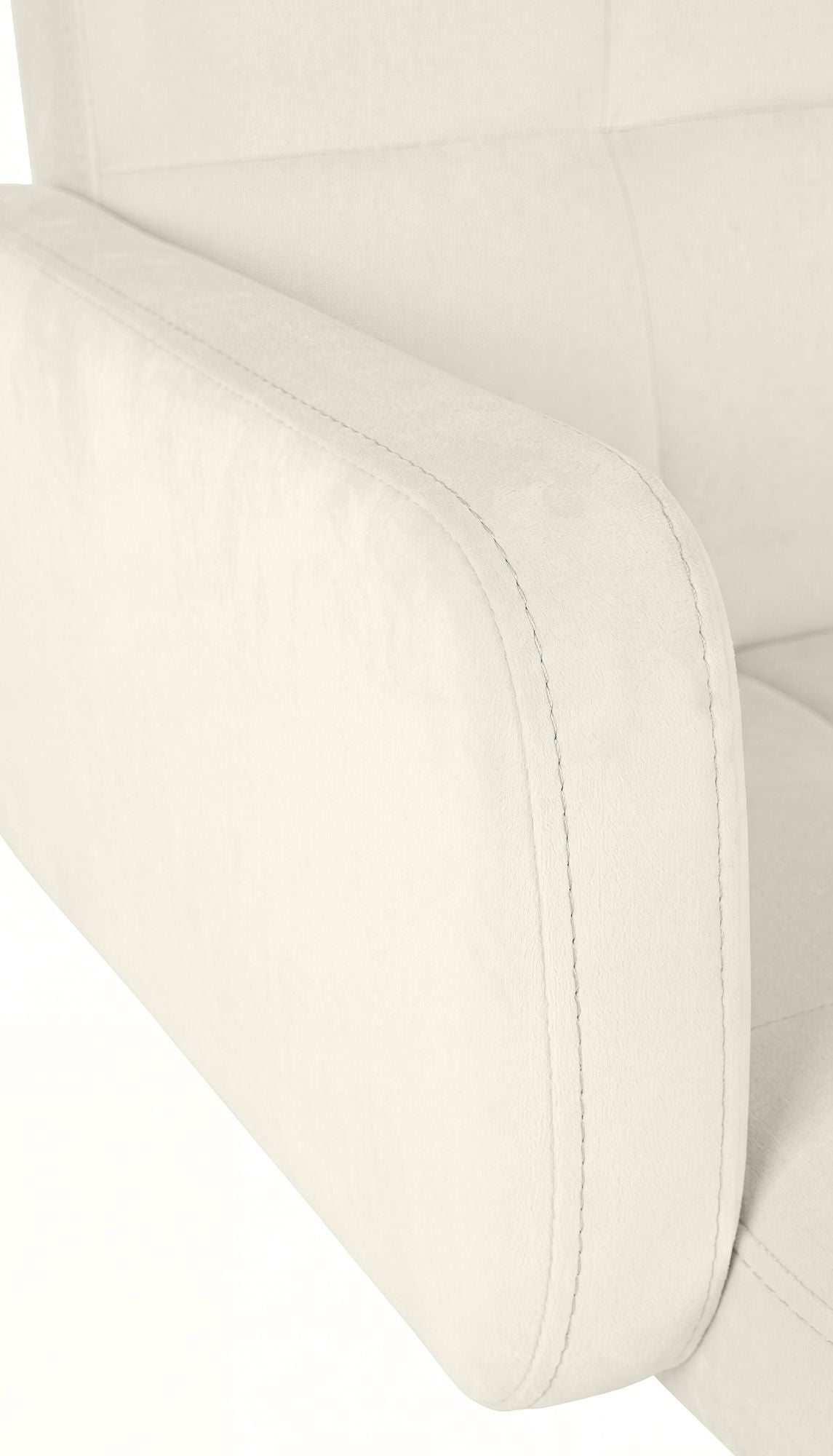 2er Set barkrukken Los Angeles fluweel creme,wit creme