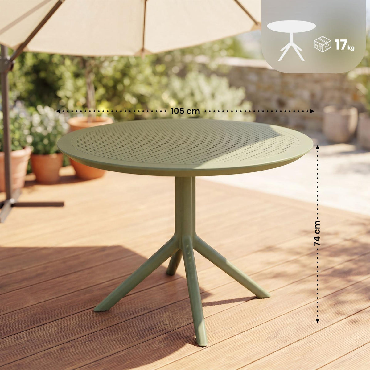 Tafel Sky 105 cm olijf oliv