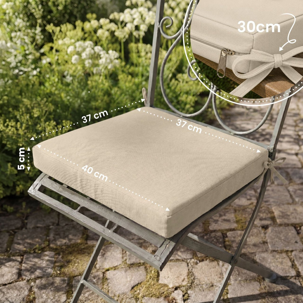 Zitkussen voor tuinstoel Sibell of Kiran creme creme