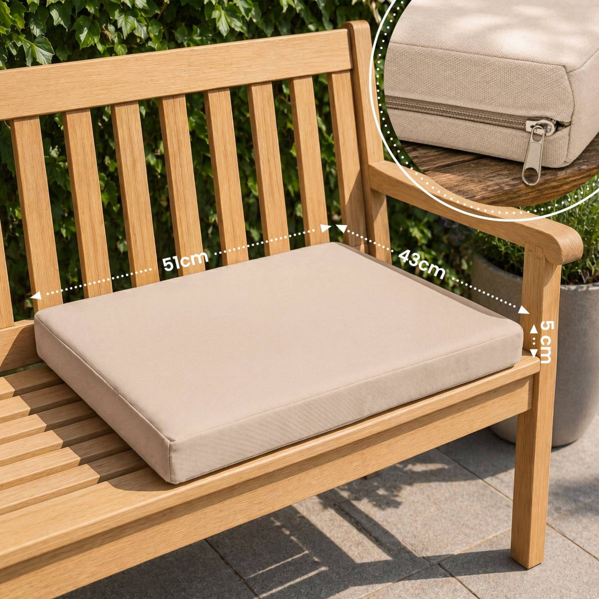 Zitkussen voor tuinstoel Lotta creme creme