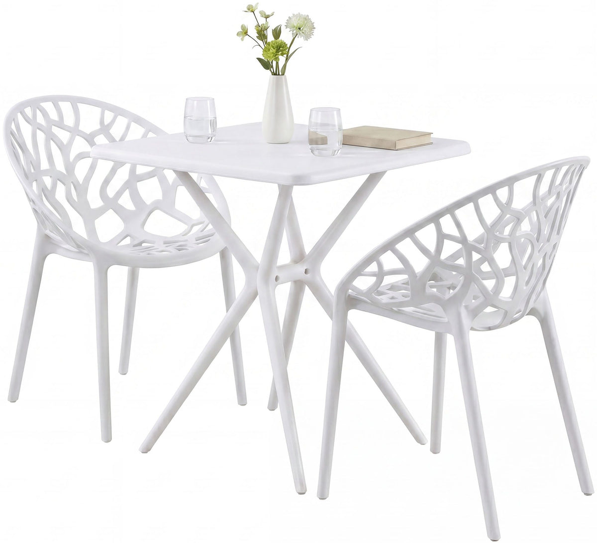 Tuinmeubelset Lumera met 2 stoelen wit weiß