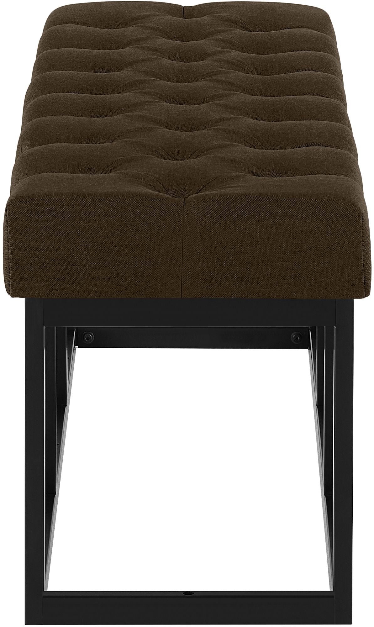 Zitbank Amun stof met zwart onderstel bruin,120 cm braun