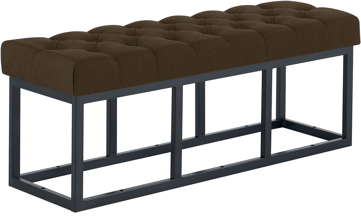Zitbank Amun stof met zwart onderstel bruin,120 cm braun
