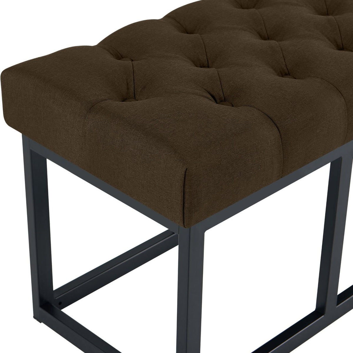 Zitbank Amun stof met zwart onderstel bruin,120 cm braun