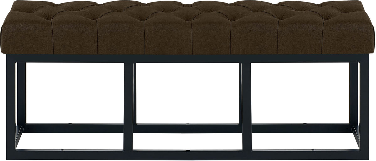 Zitbank Amun stof met zwart onderstel bruin,120 cm braun