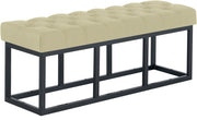 Zitbank Amun stof met zwart onderstel taupe,120 cm taupe