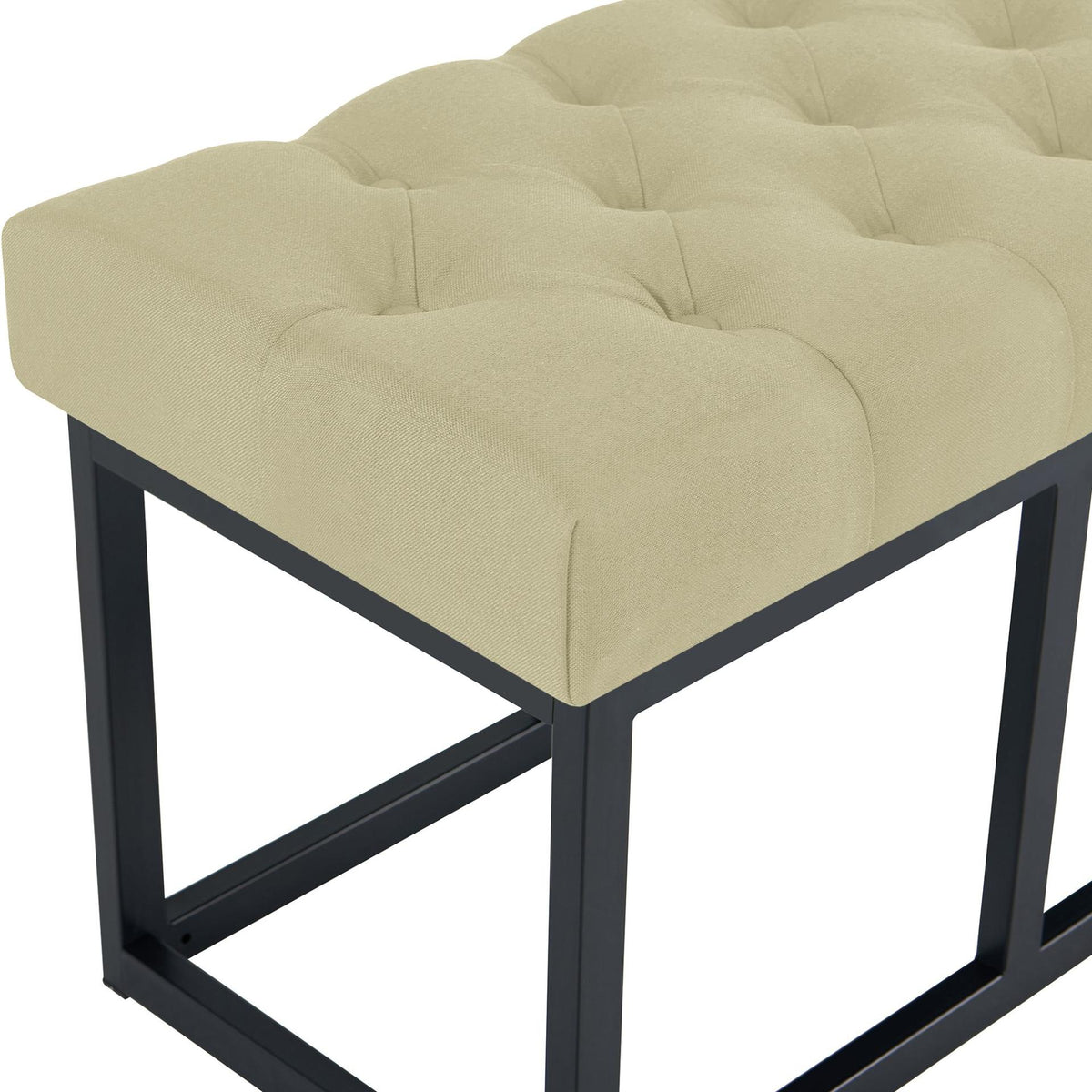 Zitbank Amun stof met zwart onderstel taupe,120 cm taupe