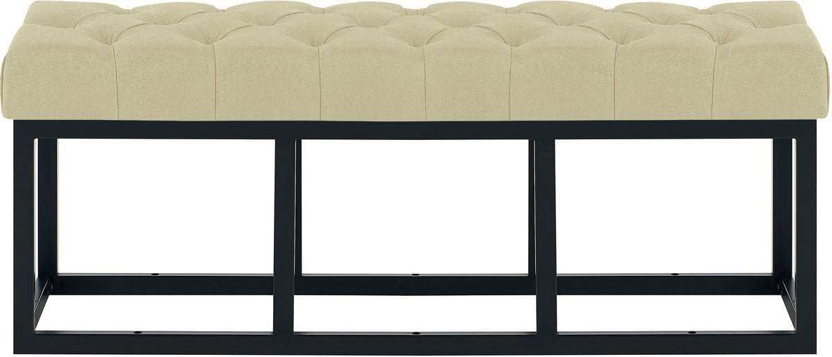 Zitbank Amun stof met zwart onderstel taupe,120 cm taupe