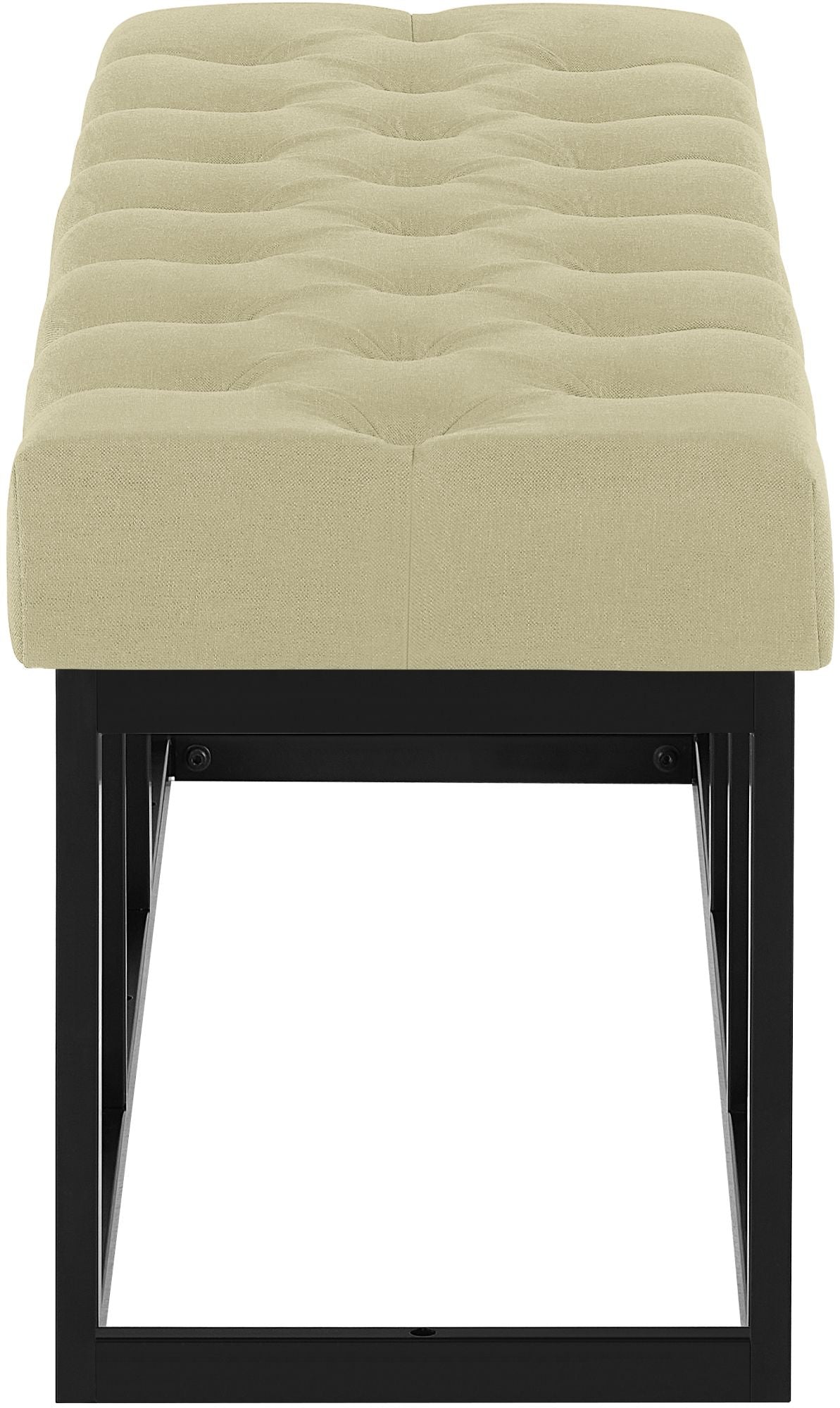 Zitbank Amun stof met zwart onderstel taupe,120 cm taupe