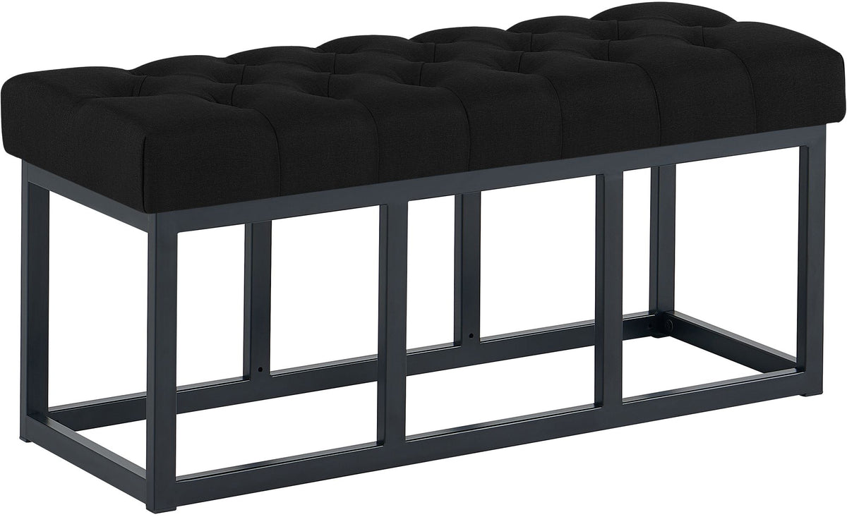 Zitbank Amun stof met zwart onderstel zwart,100 cm schwarz