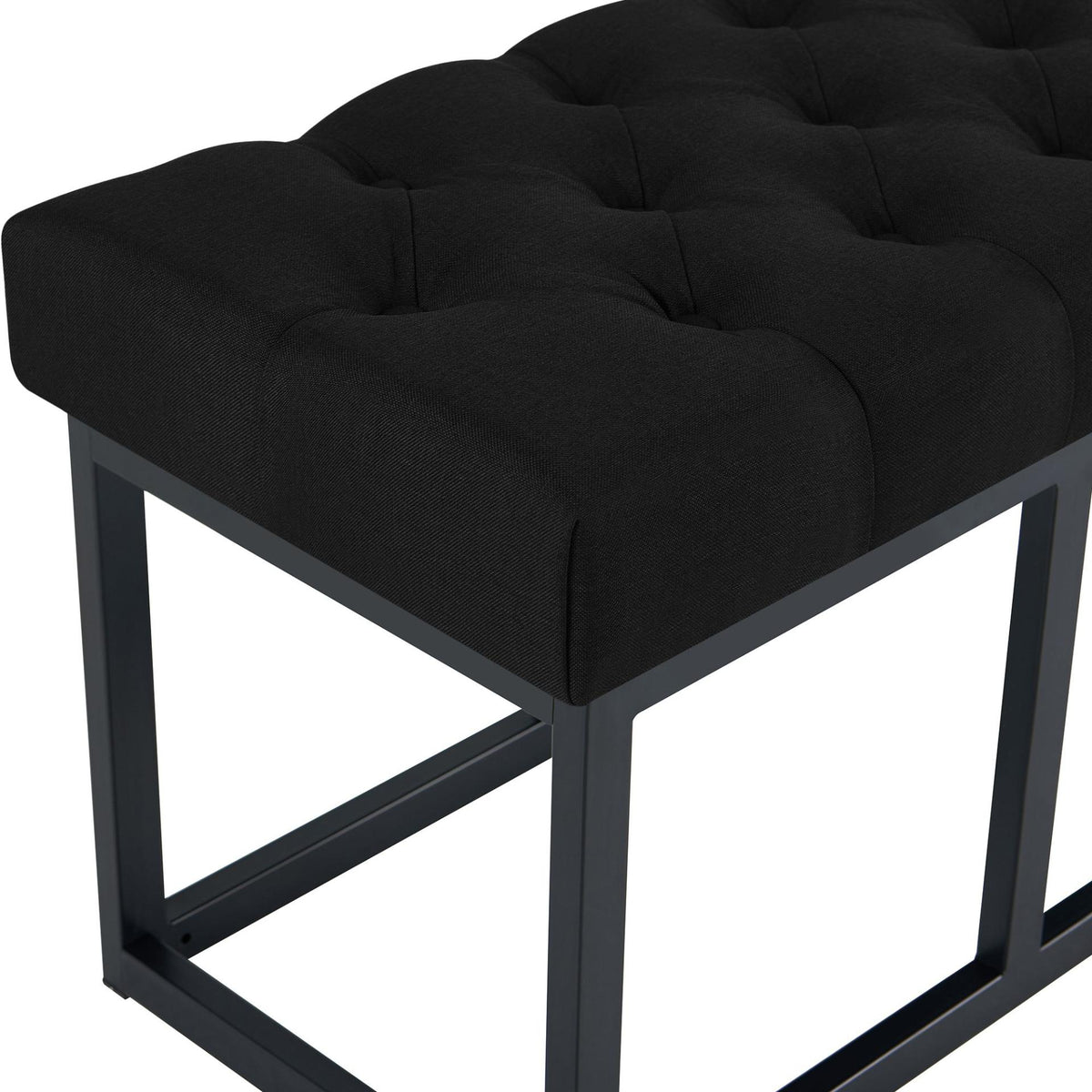 Zitbank Amun stof met zwart onderstel zwart,120 cm schwarz