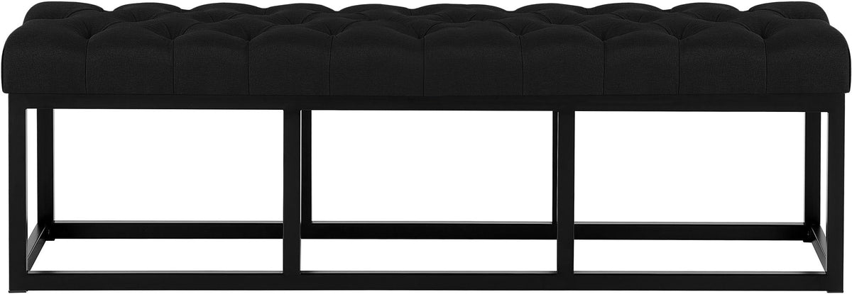 Zitbank Amun stof met zwart onderstel zwart,150 cm schwarz