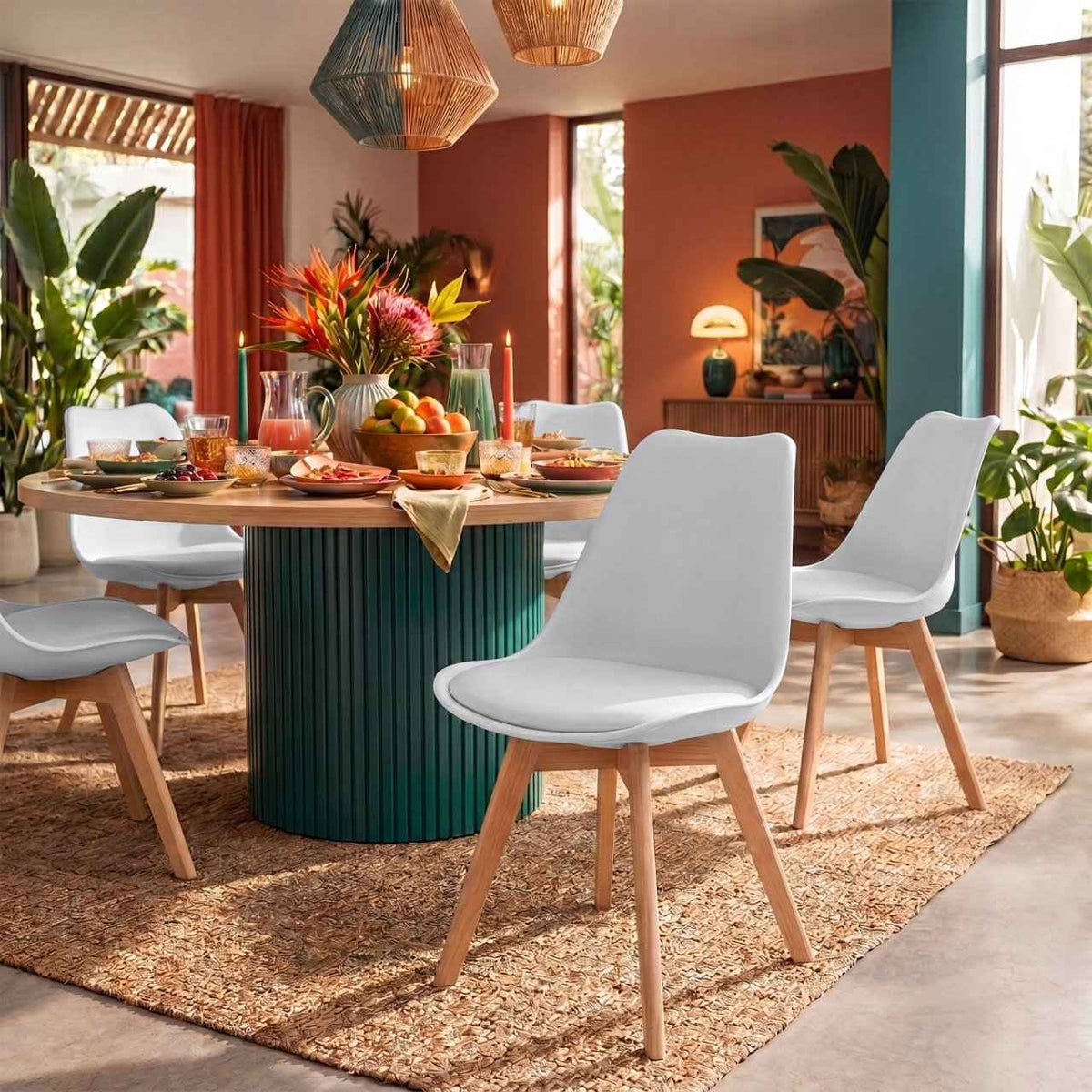 4er Set Stuhl Linares weiß