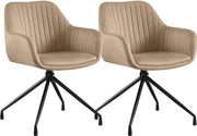 Set van 2 Eetkamerstoelen Novanis taupe,Fluweel taupe