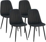 Set van 4 eetkamerstoelen Baxter fluweel zwart schwarz