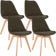 4er Set Stuhl Linares Stoff braun