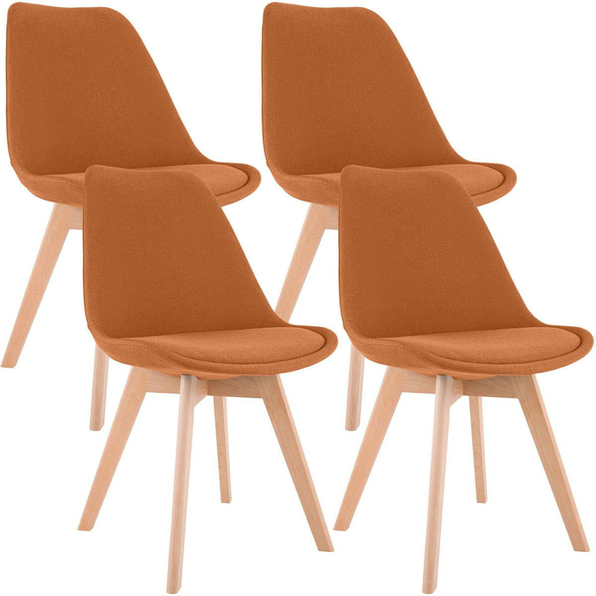4er Set Stuhl Linares Stoff orange
