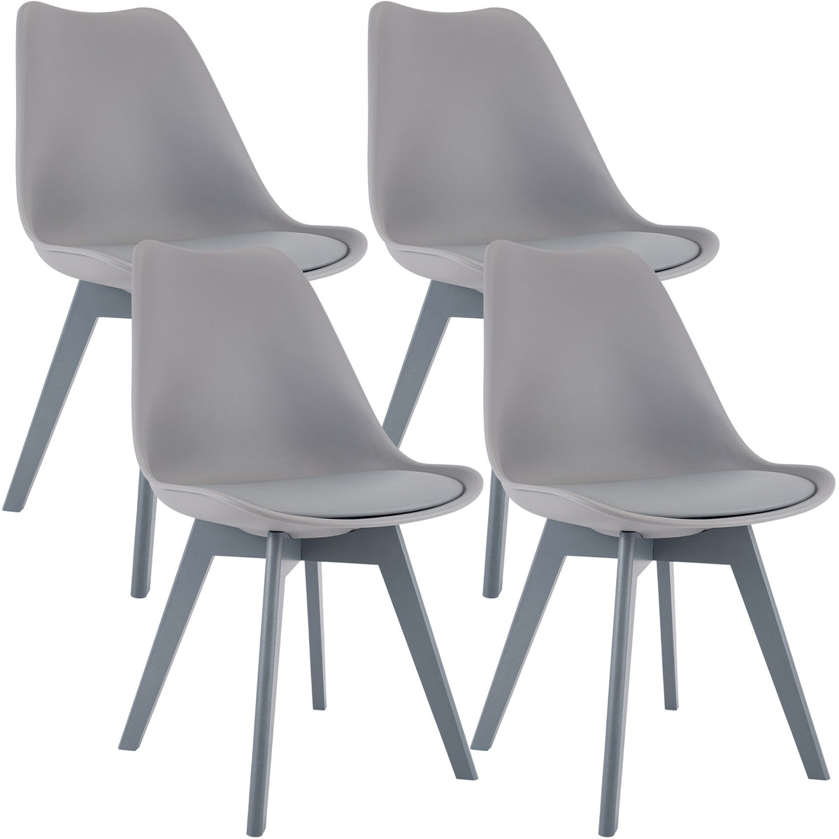 4er Set Stuhl Linares Kunststoff grau/grau