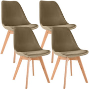4er Set Stuhl Linares Samt braun