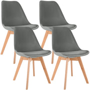 4er Set Stuhl Linares Samt grau