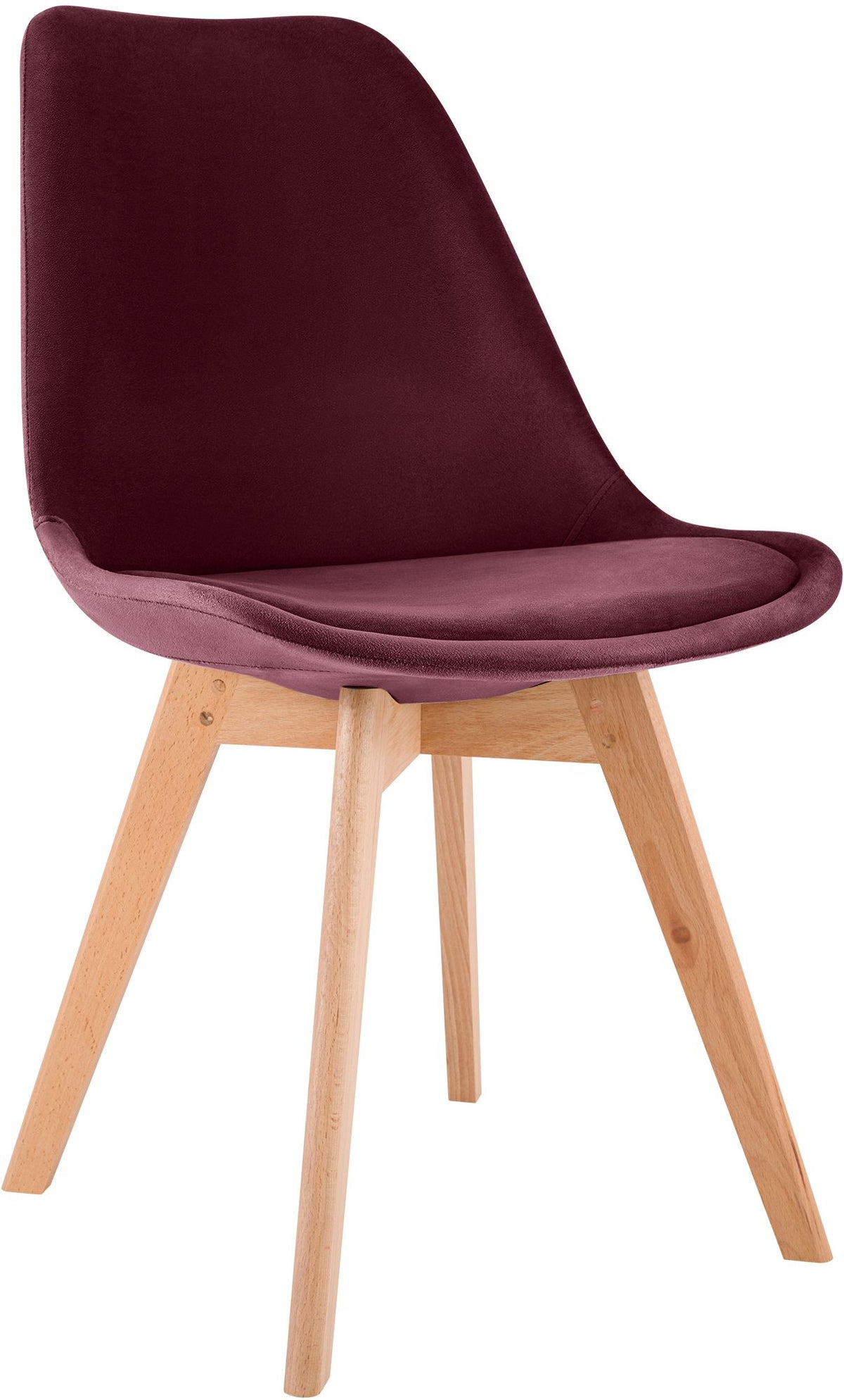 Eetkamerstoel Linares bordeauxrood,Fluweel bordeauxrot