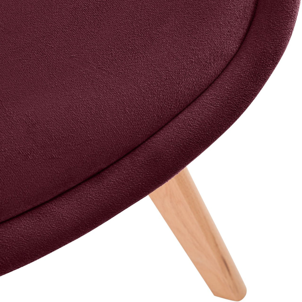 Eetkamerstoel Linares bordeauxrood,Fluweel bordeauxrot