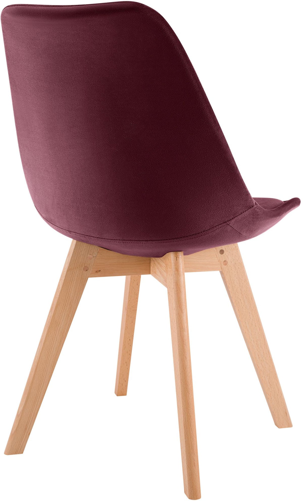 Eetkamerstoel Linares bordeauxrood,Fluweel bordeauxrot