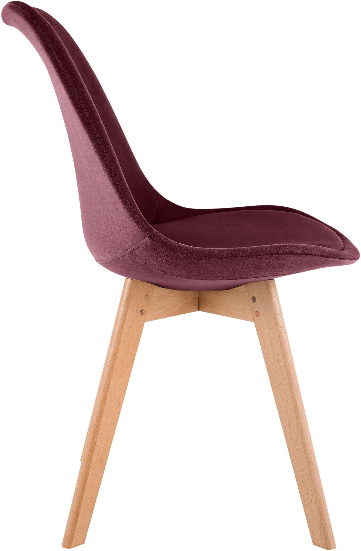 Eetkamerstoel Linares bordeauxrood,Fluweel bordeauxrot