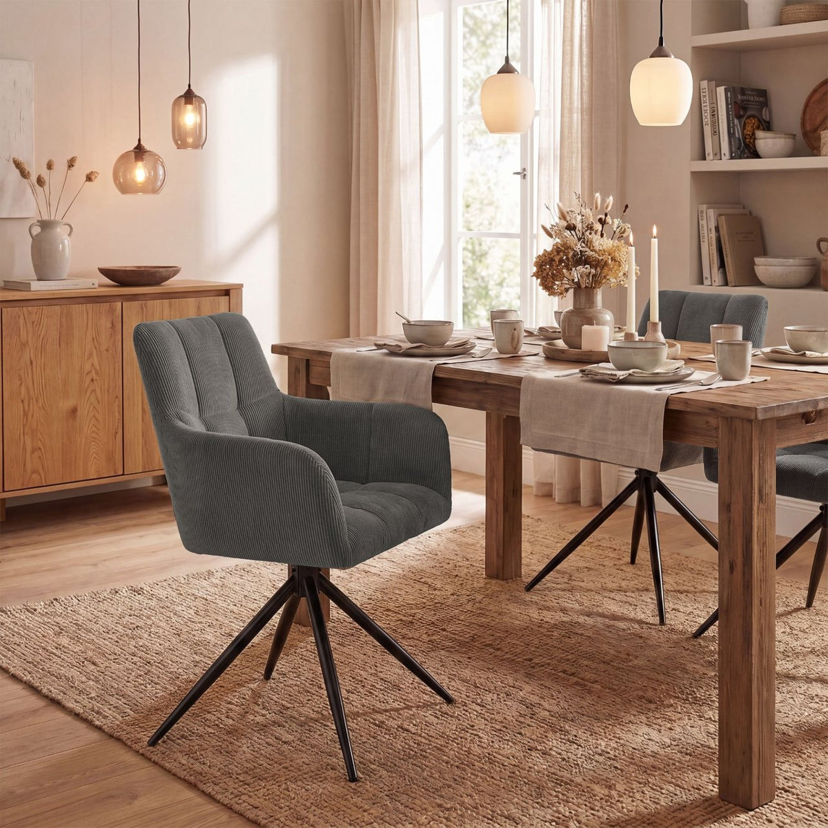 Eetkamerstoel Jonah Cord taupe taupe