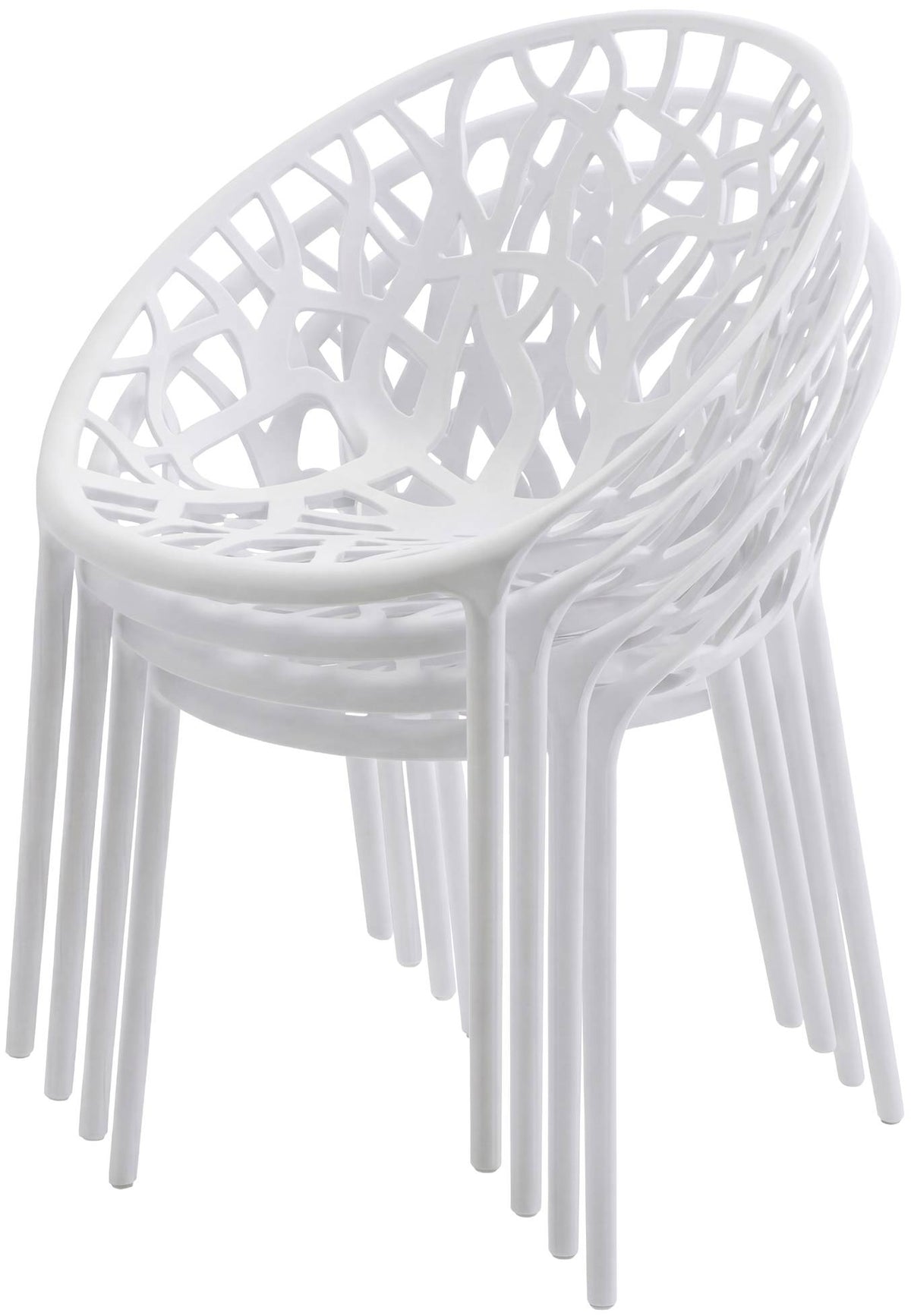 Tuinmeubelset Avara met 4 stoelen wit weiß