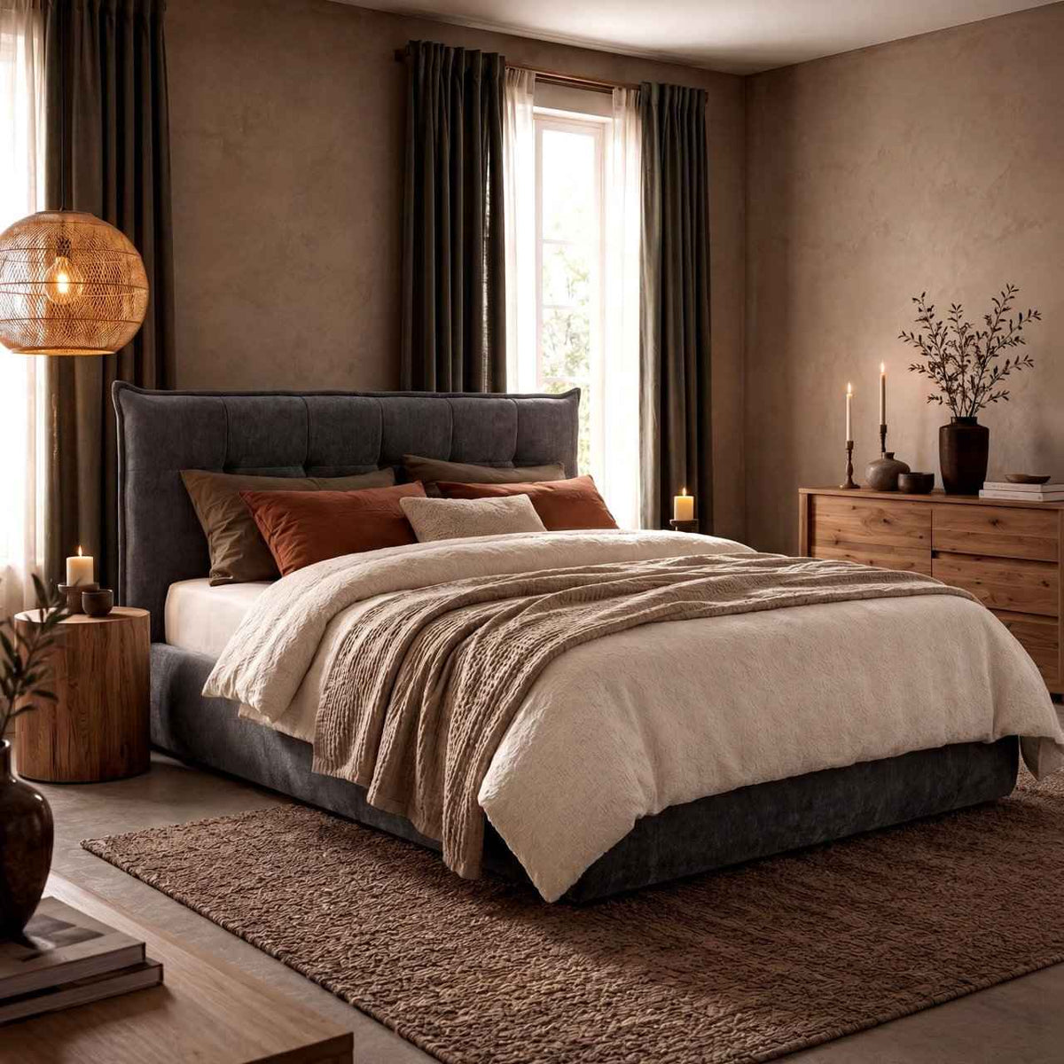 Bed Mirka 160 x 200 cm donkergrijs dunkelgrau