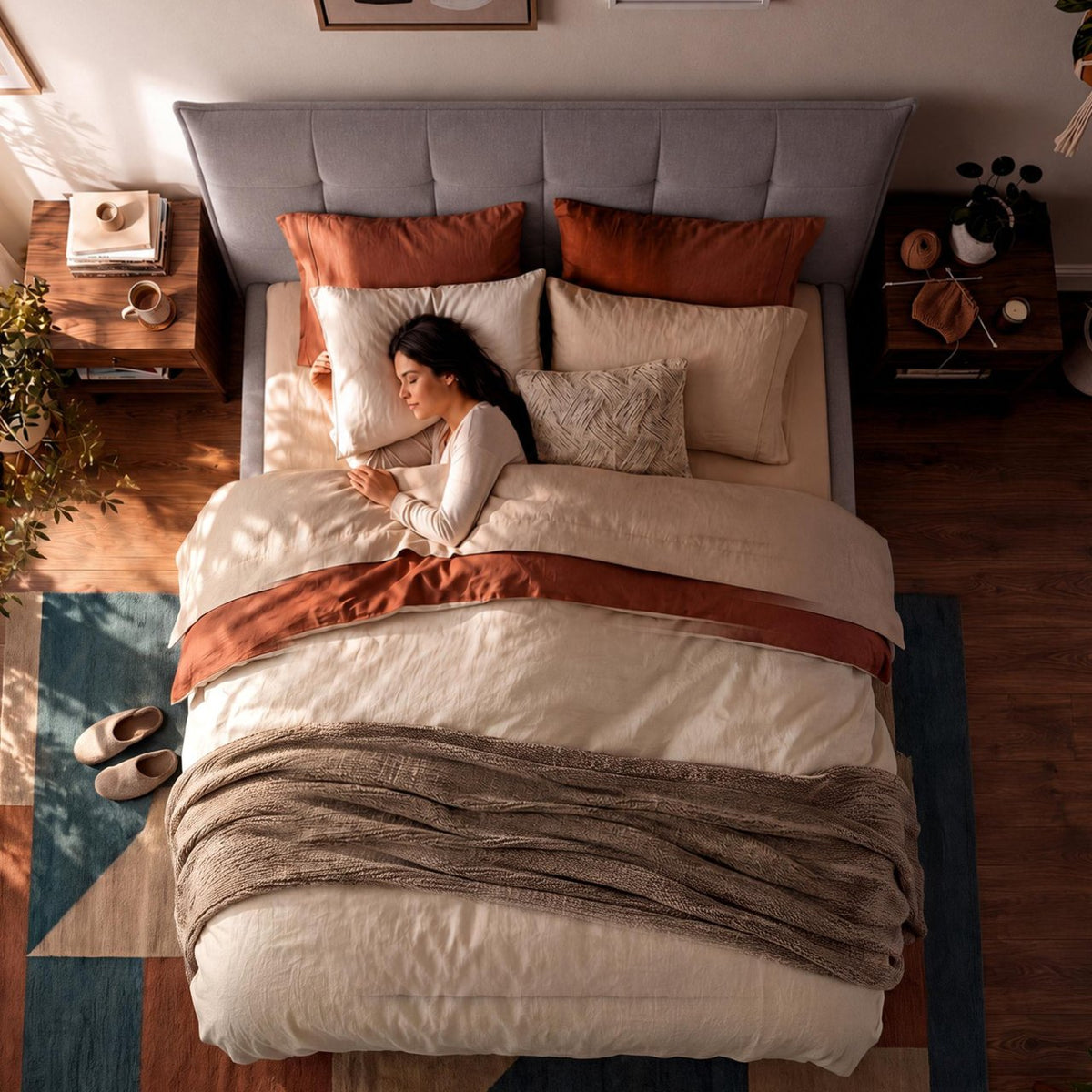 Bett Mirka 180x200 cm Stoff grau